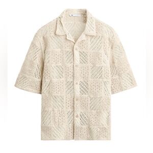 Zara Men Cream Casual Button Down Shirt